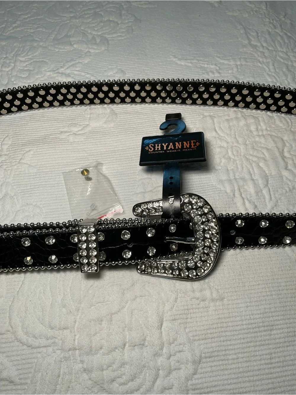 Shyanne Black Rhinestone Western Buckle Belt